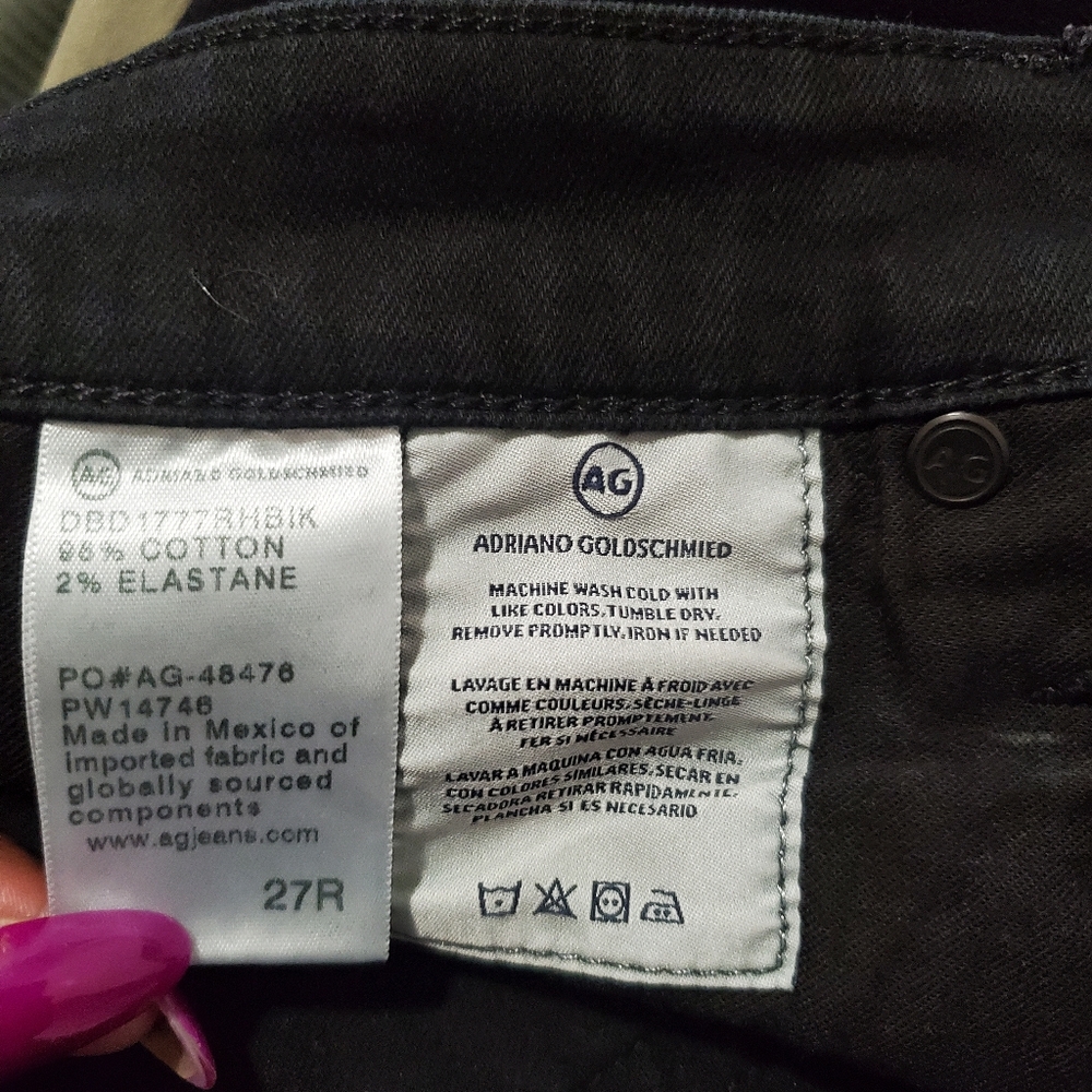 AG Adriano Goldschmied FARRAH High Rise Skinny Ankle Jeans Black Wash Size 26R - Picture 7 of 7